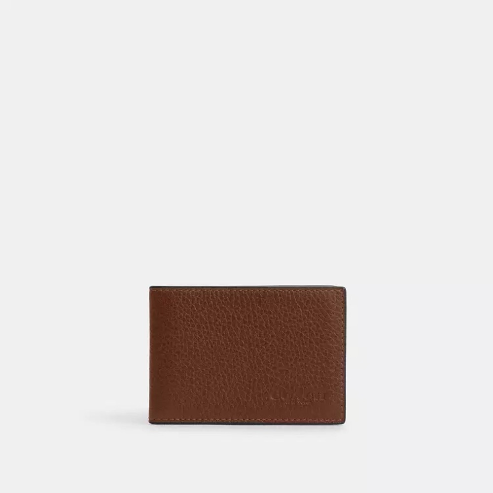 Coach Compact Bi Fold Brown Leather Men’s Wallet NWT - Picture 8 of 9